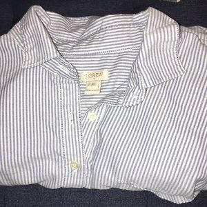 J. Crew baby blue and white long sleeve shirt
